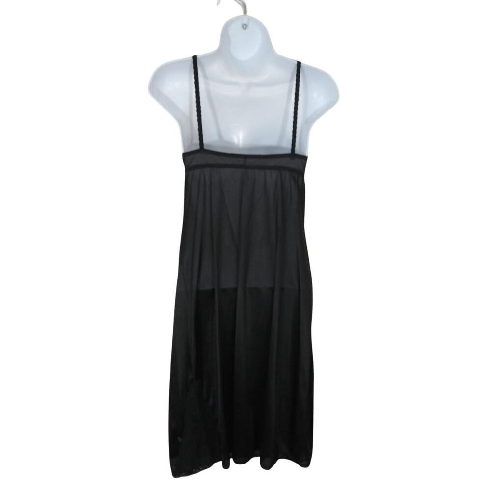 Vintage Maidenform Black Lace Accent Slip Dress Fairy Grunge Pinup Sz 34 Small - Picture 2 of 7